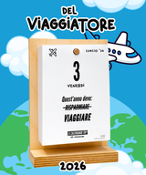 Il Calendario Top del Viaggiatore 2027 - Consigli, frasi e molto altro per i veri viaggiatori- Sostegno in Legno + Inserto A6: 10x14cm