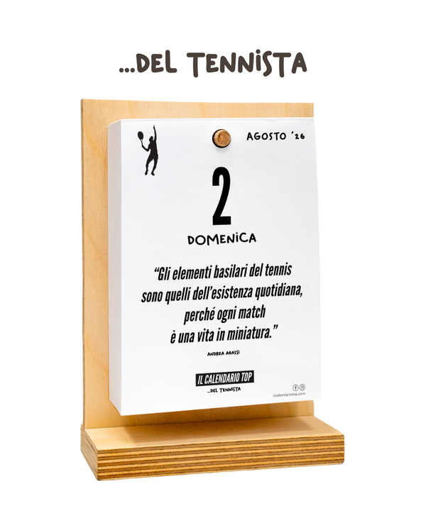Il Calendario Top del Tennista - 2026 - Sostegno in Legno + Inserto A6: 10x14cm