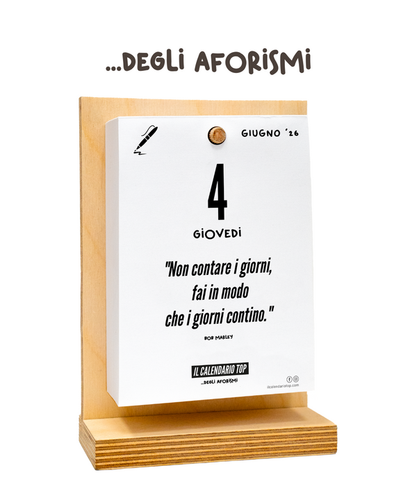 Il Calendario Top Poetico, degli Aforismi - 2026 - Sostegno in Legno + Inserto A6: 10x14cm