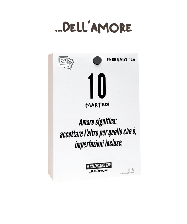 Il Calendario Top dell’Amore 2026 - Ideale per i Romantici - Sostegno in Legno + Inserto A6: 10x14cm