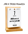 Il Calendario Top del Tifoso Milanista 2026 - Ideale per i veri tifosi rossoneri - Sostegno in Legno + inserto A6: 10x14cm