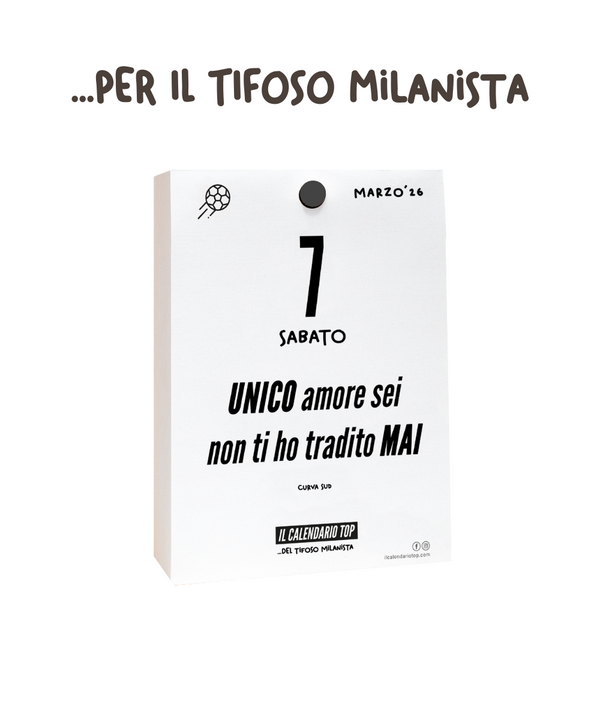 Il Calendario Top del Tifoso Milanista 2026 - Ideale per i veri tifosi rossoneri - Solo inserto A6: 10x14cm