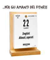 Il Calendario Top del Fitness - 2027- Ideale per gli amanti del Fitness, Benessere, Palestra - Sostegno in Legno + Inserto A6: 10x14cm
