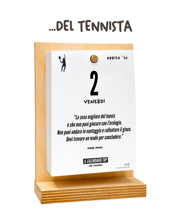 Il Calendario Top del Tennista - 2027 - Sostegno in Legno + Inserto A6: 10x14cm