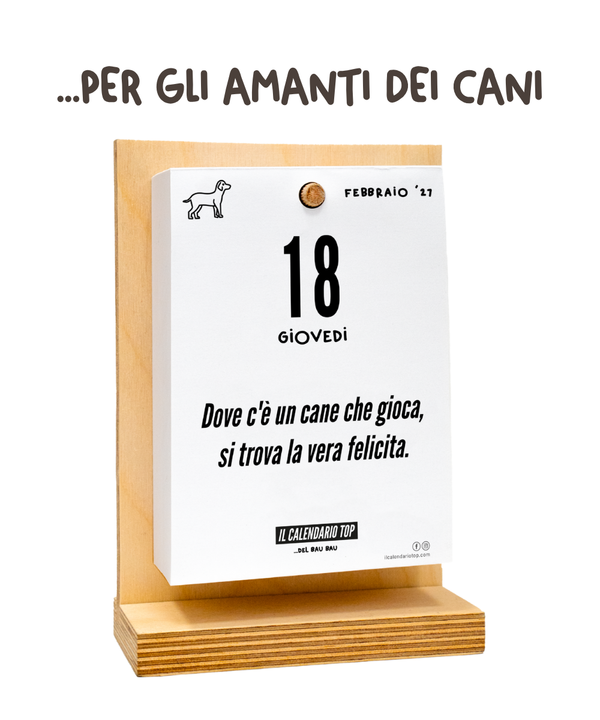 Il Calendario Top Bau Bau - 2027 - Per gli amanti dei Cani - Sostegno in Legno + Inserto A6: 10x14cm