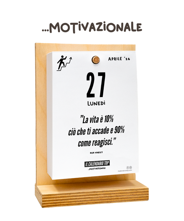 Il Calendario Top Motivazionale - 2026 - Ideale per raggiungere il successo - Sostegno in Legno + Inserto A6: 10x14cm