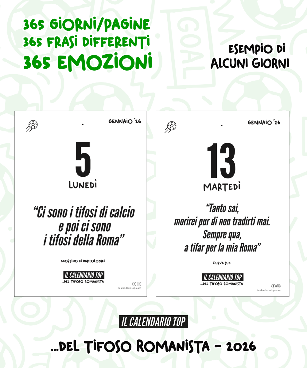 Il Calendario Top del Tifoso Romanista 2027 - Ideale per i veri tifosi giallorossi - Sostegno in Legno + inserto A6: 10x14cm