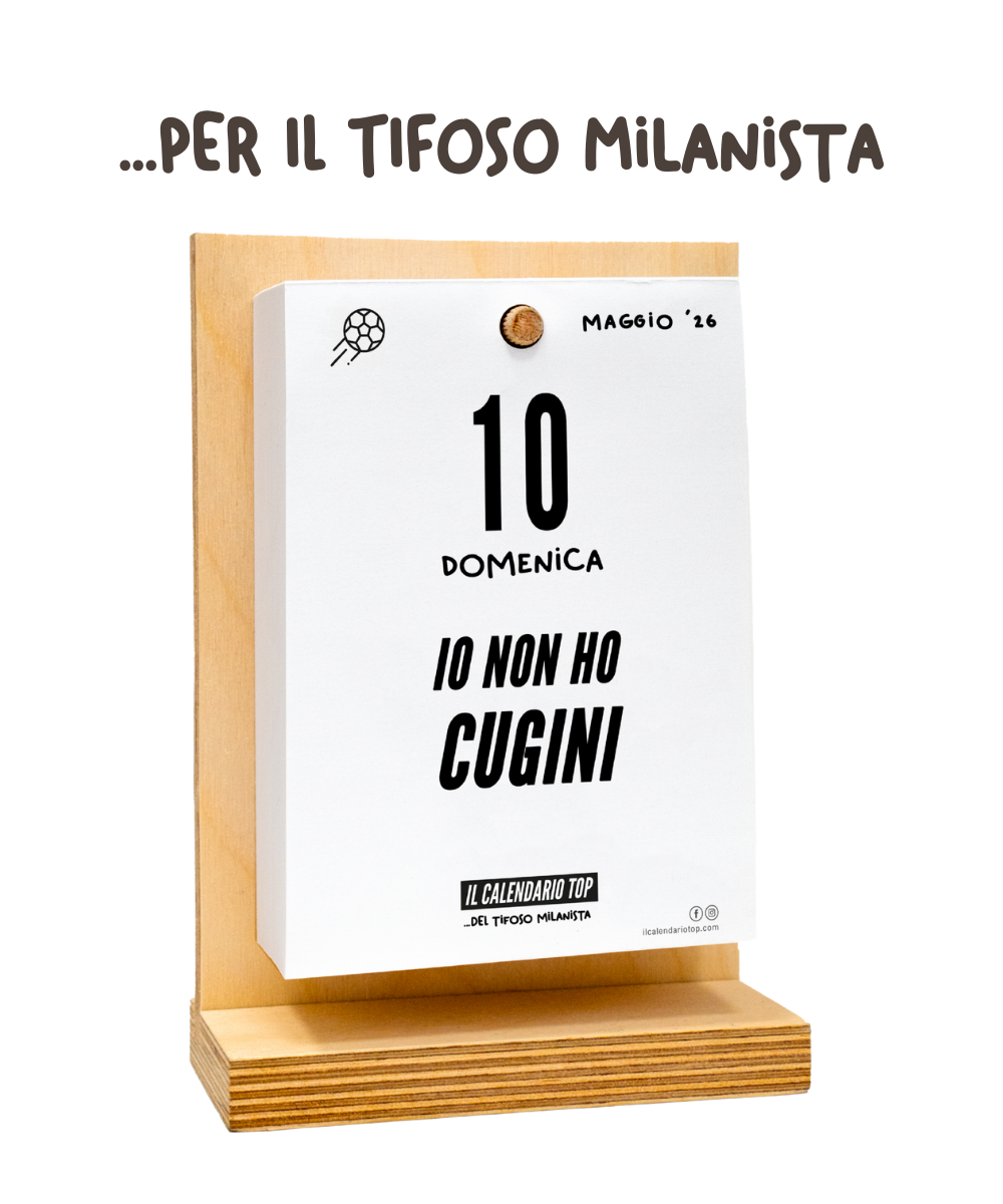 Il Calendario Top del Tifoso Milanista 2027 - Ideale per i veri tifosi rossoneri - Sostegno in Legno + inserto A6: 10x14cm