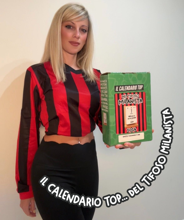 Il Calendario Top del Tifoso Milanista 2026 - Ideale per i veri tifosi rossoneri - Sostegno in Legno + inserto A6: 10x14cm