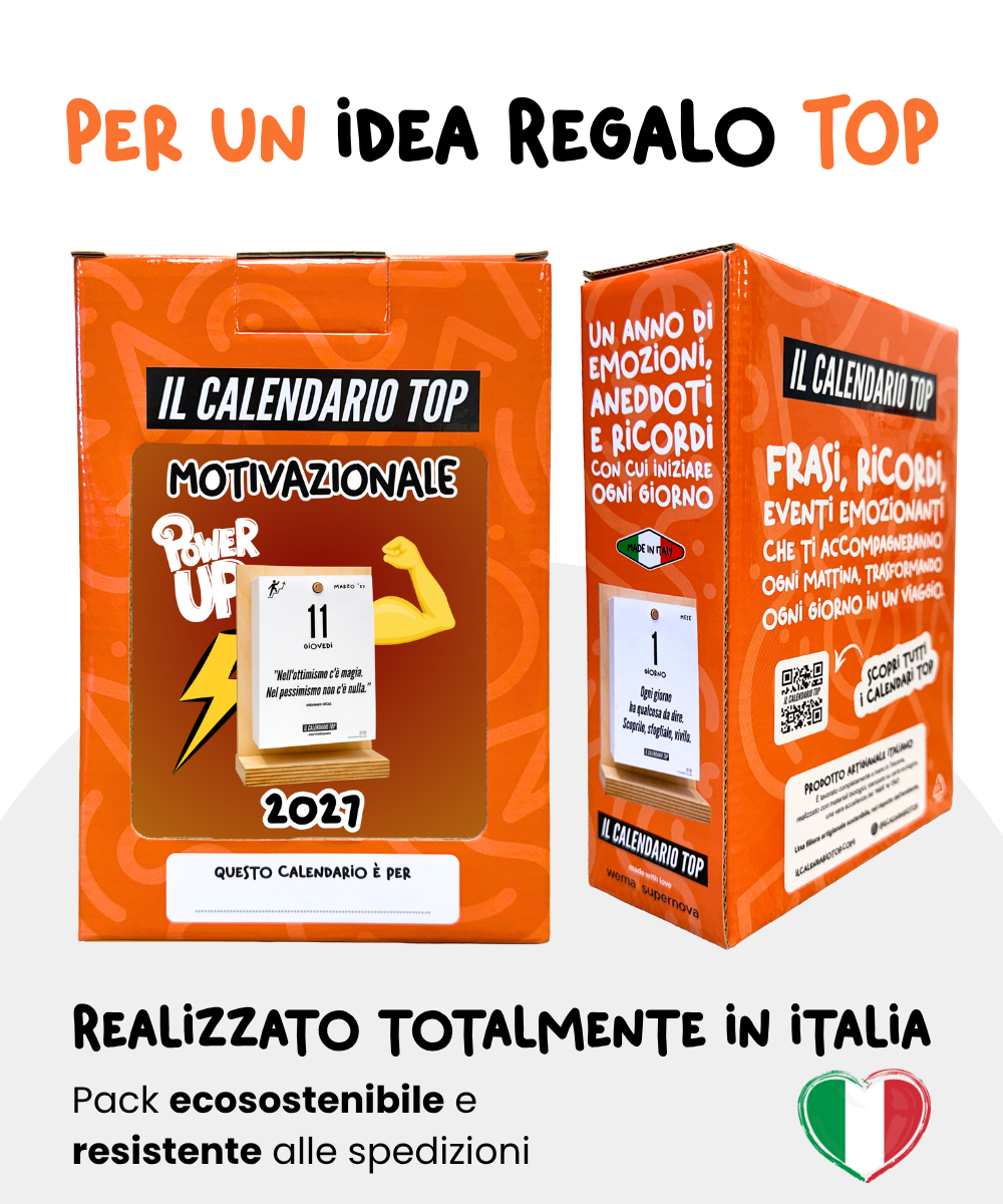 Il Calendario Top Motivazionale - 2027 - Frasi stimolanti, aforismi motivazionali - Ideale per chi vuole raggiungere il successo - Sostegno in Legno + Inserto A6: 10x14cm