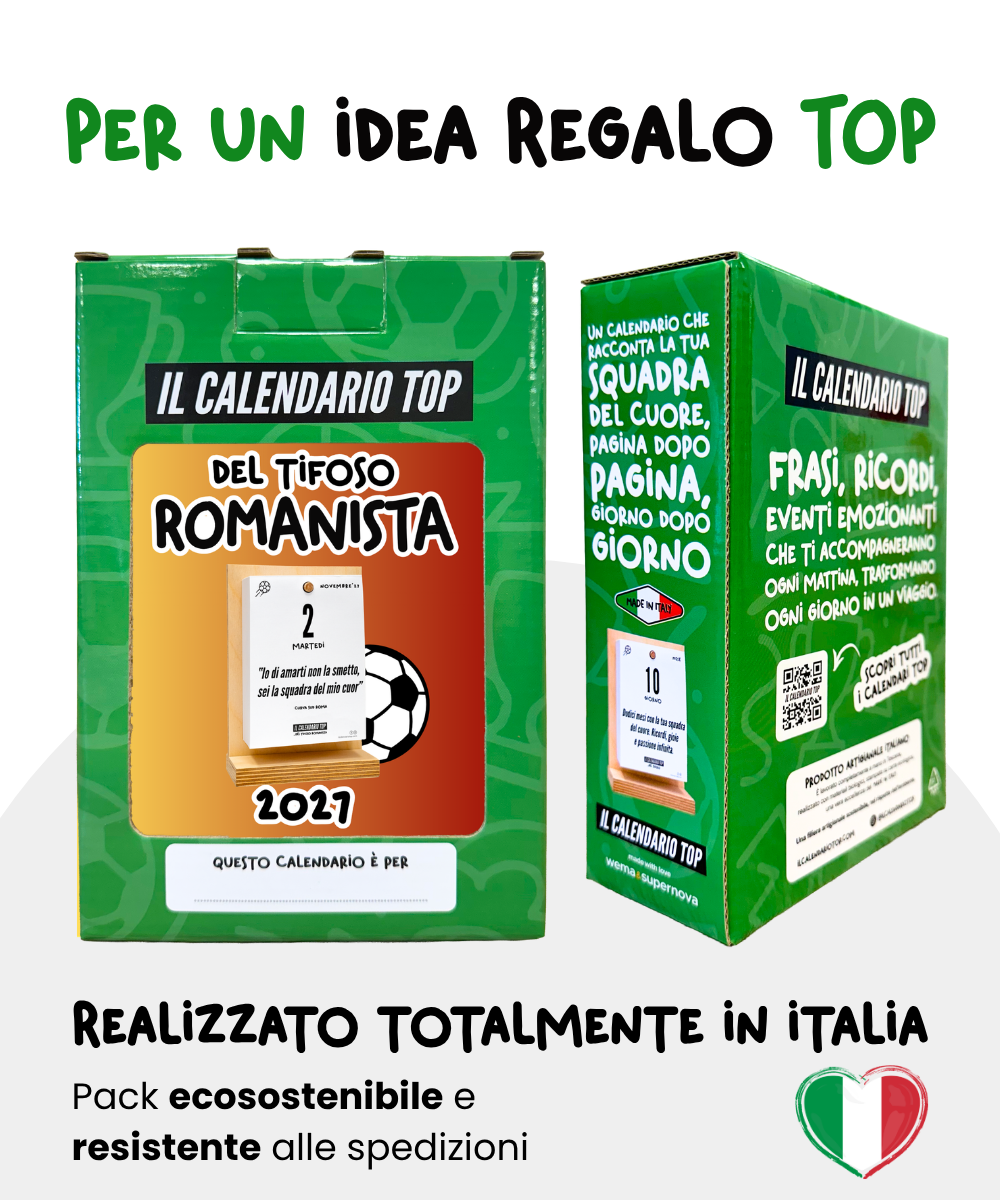 Il Calendario Top del Tifoso Romanista 2027 - Ideale per i veri tifosi giallorossi - Sostegno in Legno + inserto A6: 10x14cm
