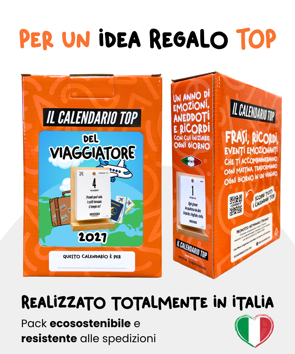 Il Calendario Top del Viaggiatore 2027 - Consigli, frasi e molto altro per i veri viaggiatori- Sostegno in Legno + Inserto A6: 10x14cm