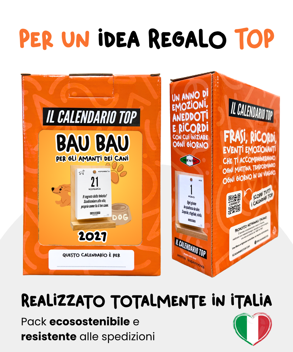 Il Calendario Top Bau Bau - 2027 - Per gli amanti dei Cani - Sostegno in Legno + Inserto A6: 10x14cm