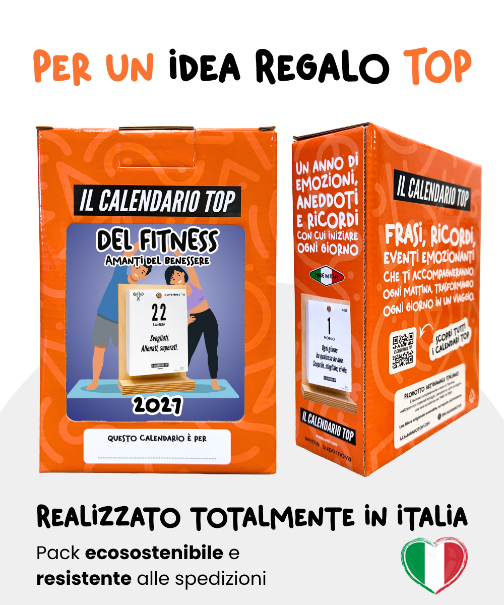 Il Calendario Top del Fitness - 2027- Ideale per gli amanti del Fitness, Benessere, Palestra - Sostegno in Legno + Inserto A6: 10x14cm