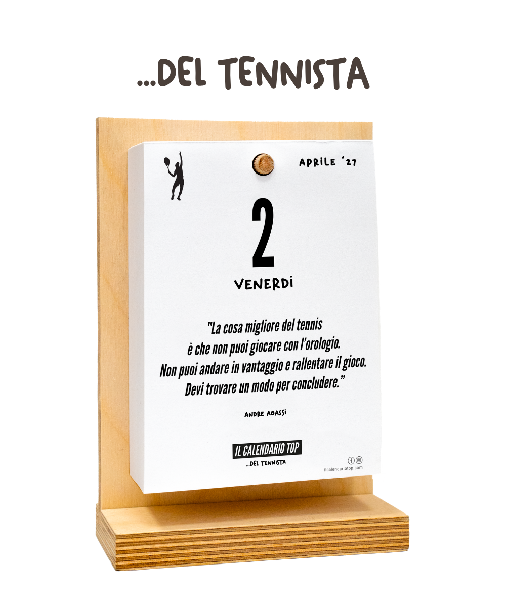 Il Calendario Top del Tennista - 2027 - Sostegno in Legno + Inserto A6: 10x14cm