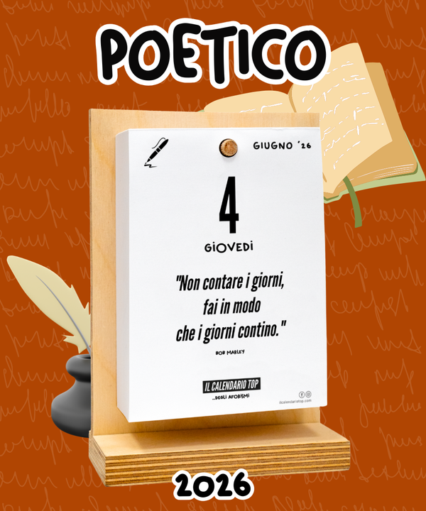 Il Calendario Top Poetico, degli Aforismi - 2026 - Sostegno in Legno + Inserto A6: 10x14cm